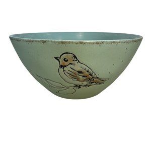 InHomestylez Easter Bird on a Branch Pottery Serving Bowl Blue Country Farmhouse
